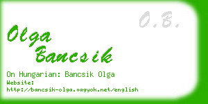 olga bancsik business card